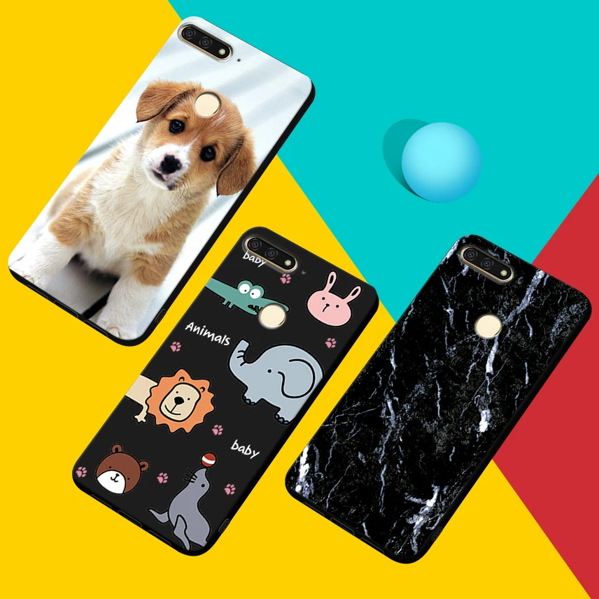 for Y7 Prime 2018 DIY Painted Phone Case Huawei P Smart Z 2019 Soft Silicon Full Protector Shell Y9 TPU Ultrathin Cover |