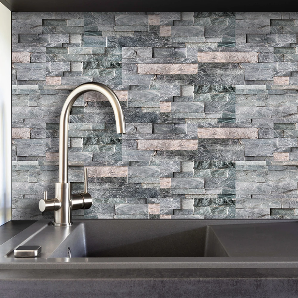 3D Стиль стены Стикеры кирпича плитки Самоклеящаяся мозаика Кухня Настенный