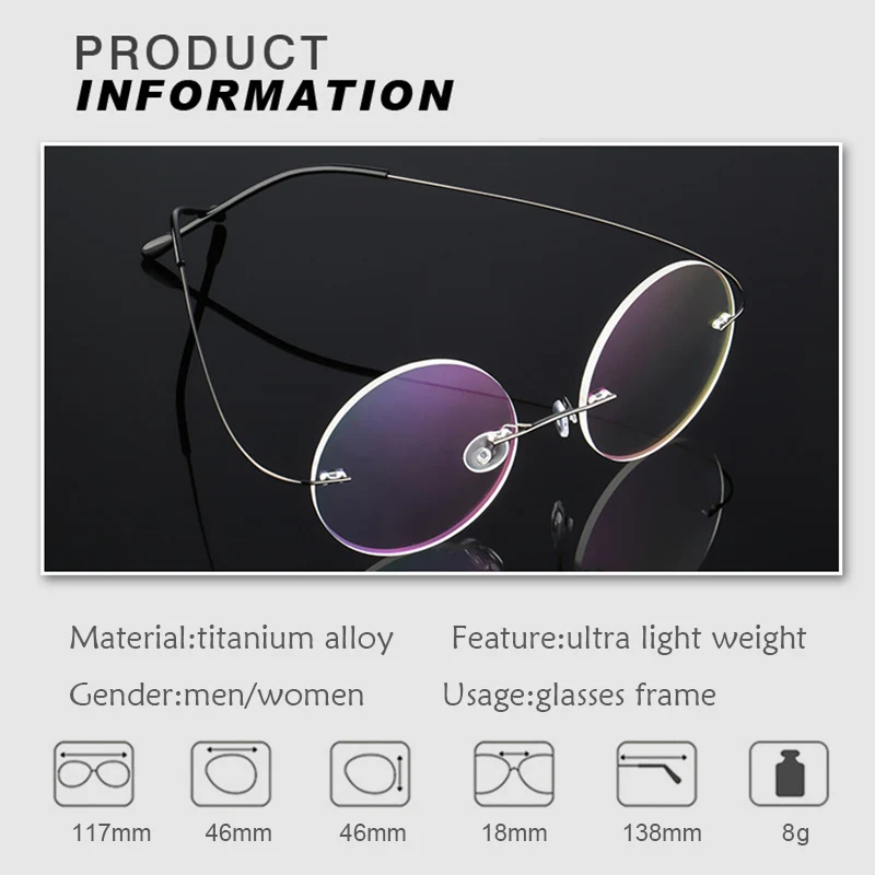 Оправа для очков Мужская Ультралегкая из титанового сплава|Мужские очки кадры| |