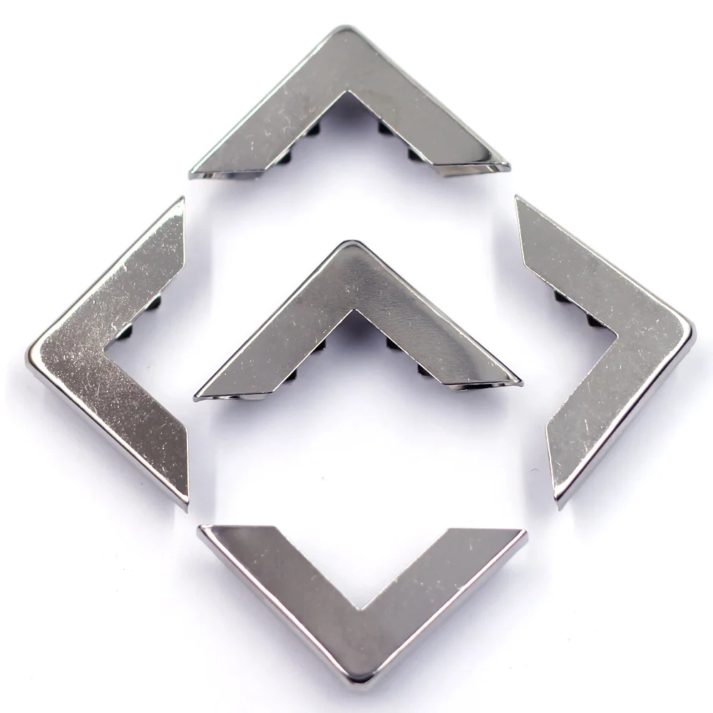 

10Pcs Corners Protectors Angle Book Menus Albums Folders Metal Silver Tone Scrapbook Hardware DIY Accessories 43x31mm