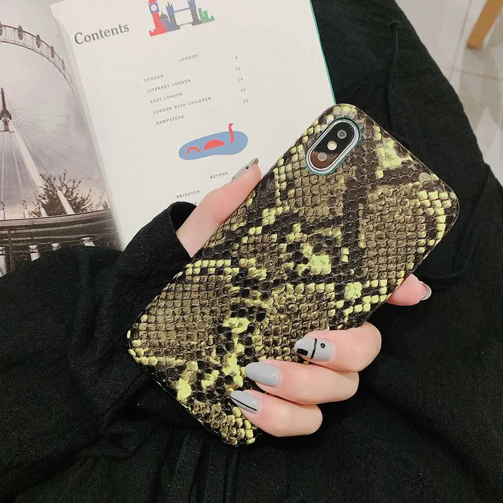 Новая текстура змеиной кожи PU кожаный чехол для iPhone 11 Pro Max 6 6s Plus 7 Plus 8 8Plus X XR XS Max мягкий чехол для телефона Coque Fundas