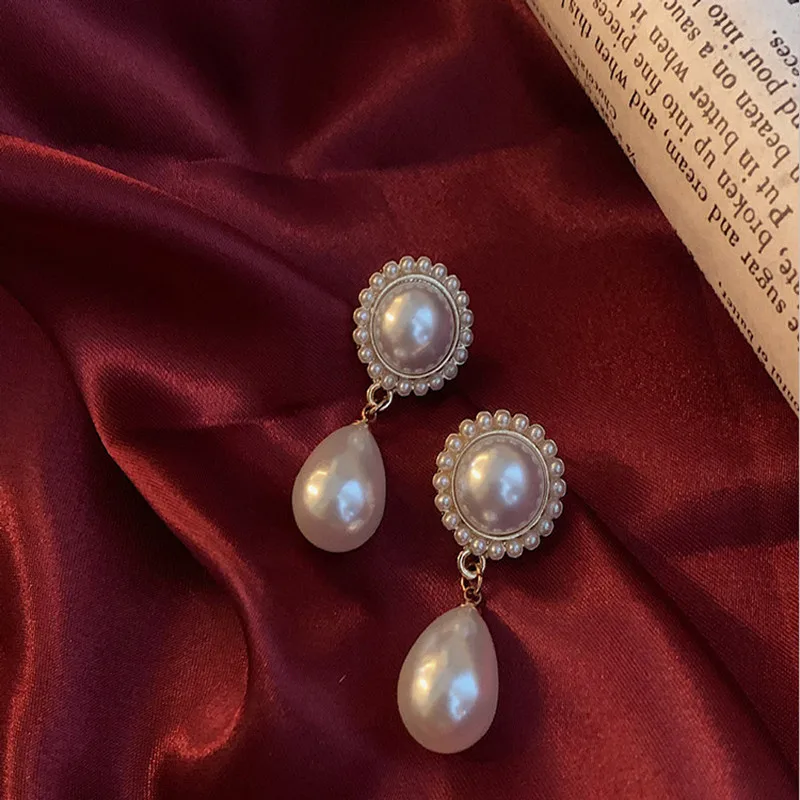 

Роскошные винтажные французские серьги-подвески с жемчугом