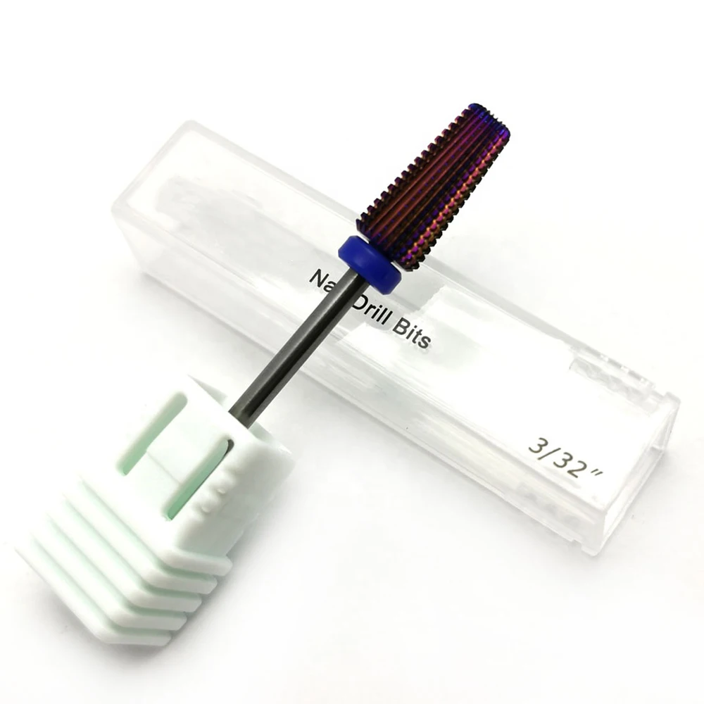 Фиолетовый 6 типов карбида вольфрама сверла для ногтей фреза электрической