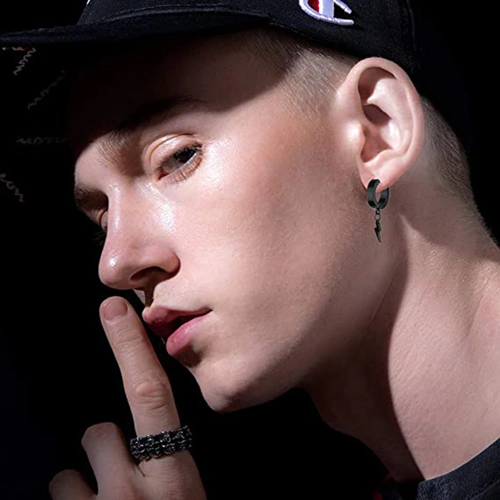 Серьги-гвоздики в стиле панк подвеска с молнией мужские и женские ювелирные