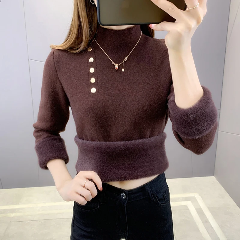 

Sweaters Autumn Winter 2021 Pull Jumpers European Casual Twist Warm Sweaters Female Black
