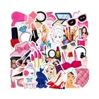 Набор для макияжа розовых девушек, 103050 шт., помада, духи, мотоциклетная Водонепроницаемая тележка, чехол, наклейка, украшение для игрушек, оптовая продажа