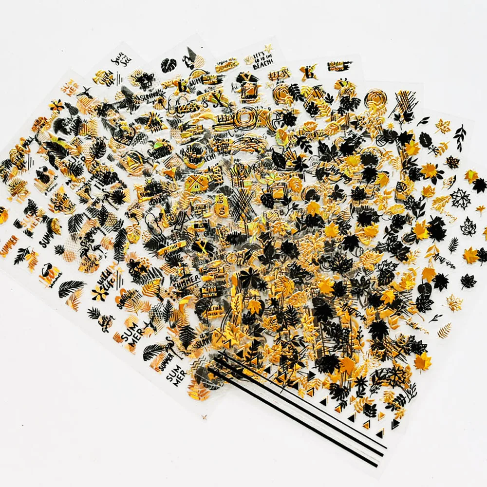 8 листов/партия голографические осенние кленовые листья