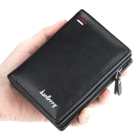 vintage short credit card holder men wallet luxury business purses multifunction zipper leather wallets man casual coin purse