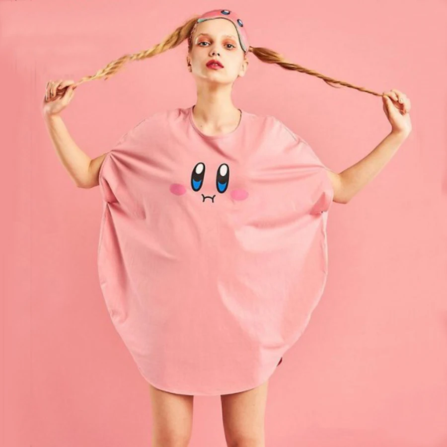 Kirby футболка Косплей Костюм Супер звезда x YUMMY летучая мышь Свободный Топ для