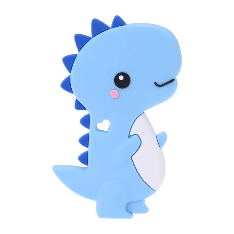 

2021 New Baby Silicone Teether Newborn Soother Chewable Teething Toy Cartoon Dinosaur Shaped Safety Soft Kids Toys