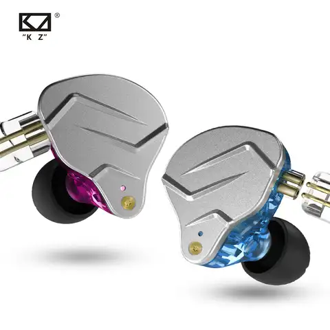 Наушники-вкладыши KZ ZSN Pro, 1BA + 1DD, гибридные, Hi-Fi, с басами, металлические, спортивные, с шумоподавлением