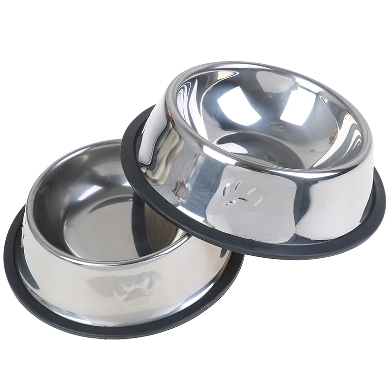 

Outdoor Dog Cat Bowls Stainless Steel Travel Footprint Feeding Feeder Water Bowl For Pet Dog Cats Puppy Food Dish