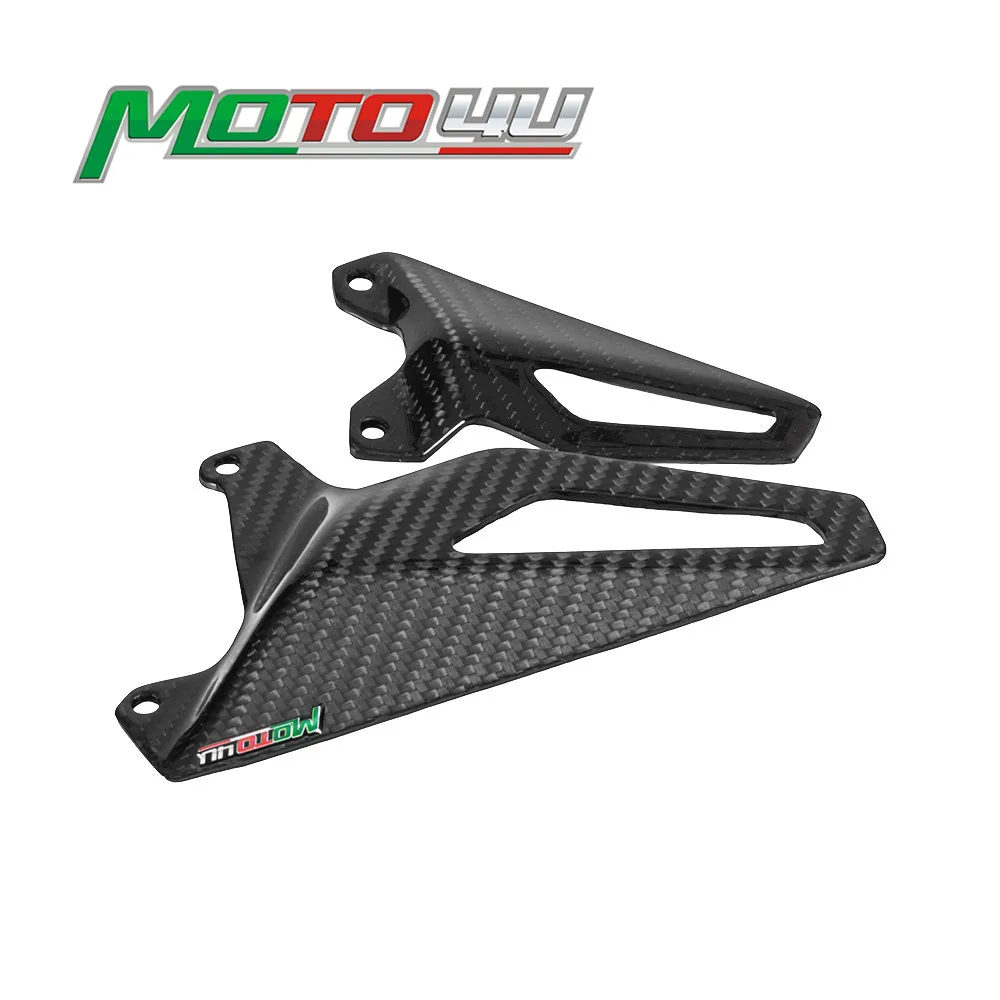 Углеродное волокно мотоциклетная пятка защита Rearset пластина для ног Peg протектор 3K Наложение блеск для Ducati panigale V4 V4S
