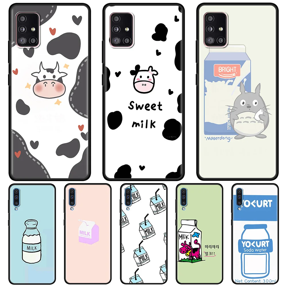 

Milk Box Cartoon Case For Samsung Galaxy A51 A12 A52 A21s A71 A32 A31 A02s A72 A11 A41 A22 A51 A42 Soft Phone Cover Bag