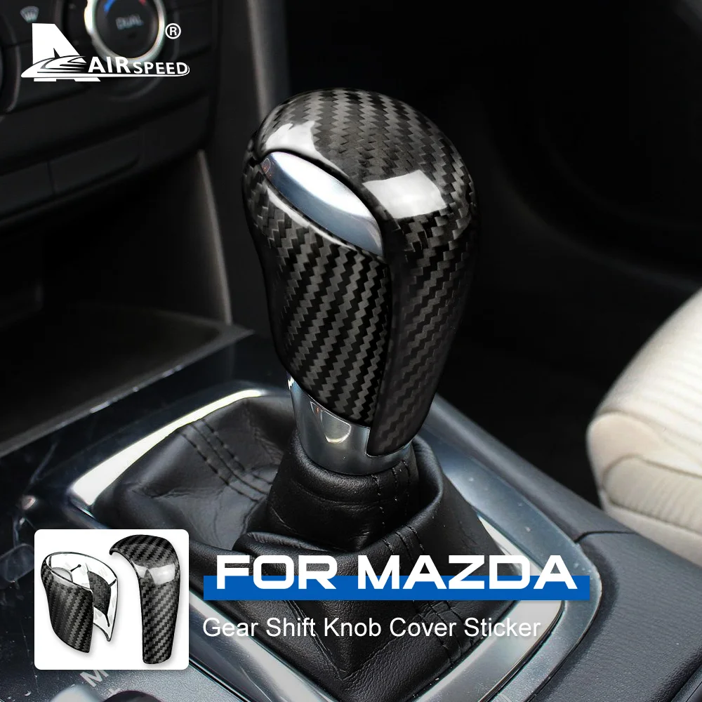 

AIRSPEED for Mazda CX3 CX4 CX5 CX8 ATENZA AXELA Accessories 2014 2015 2016 2017 2019 Carbon Fiber Sticker Gear Shift Knob Cover