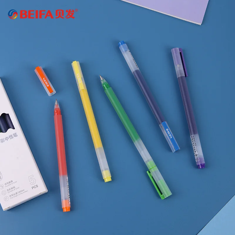 Набор цветных гелевых ручек Xiaomi BeiFa 5 шт./лот сверхпрочные чернила 0 мм 1800 м ручка