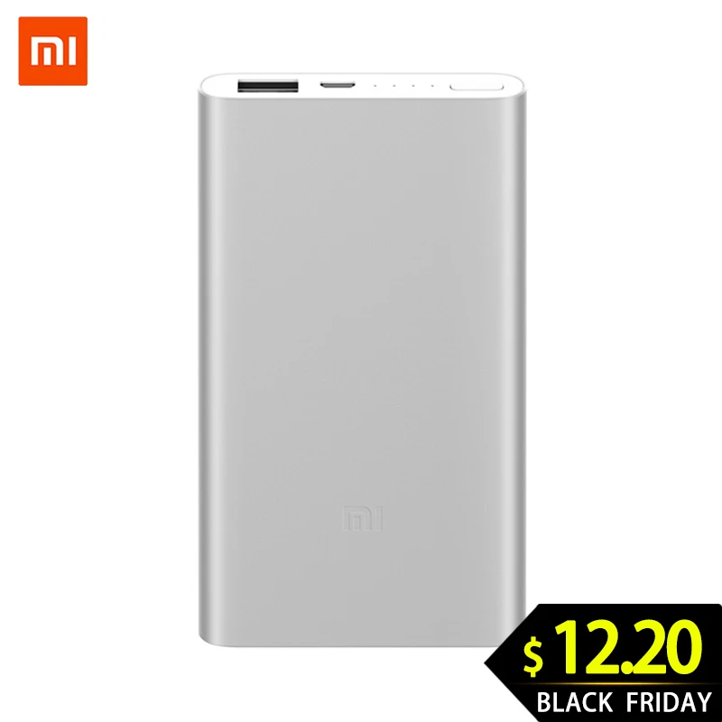 Новинка Xiaomi Mi 5000 мАч Внешний аккумулятор 2 портативное зарядное устройство тонкий 5000 мАч Внешний аккумулятор для iPhone samsung huawei
