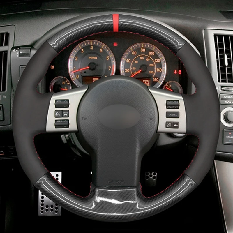 Soft Black Suede Carbon Fiber Car Steering Wheel Covers For Infiniti FX FX35 FX45 2003-2007 2008 Nissan 350Z 2002-2008 2009