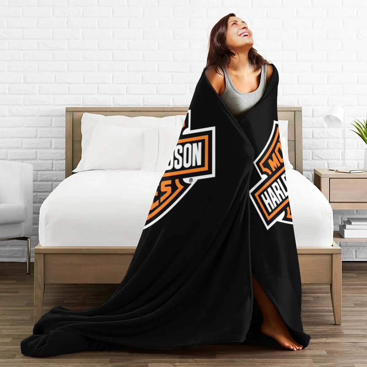 

Harley--Davidson 3DCartoon Blanket Warm Super Soft Flannel Office Nap Bedspread Sofa Bedding plaid colchas para cama 348647331