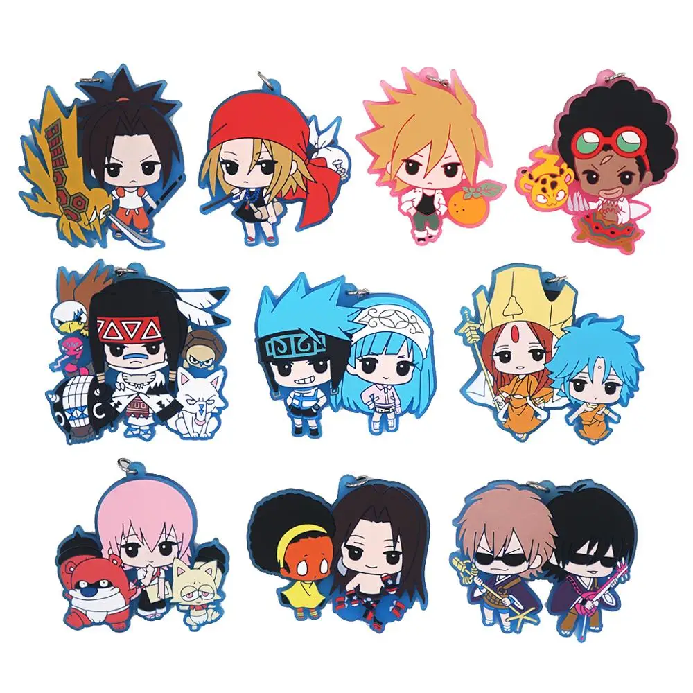 Резиновый брелок для ключей SHAMAN KING из аниме Yoh Asakura ANNA KYOYAMA Hao Hana Usui Horokeu Chocolove