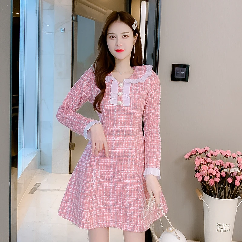 COIGARSAM шерстяное женское цельное платье корейские новые расстроенные платья с