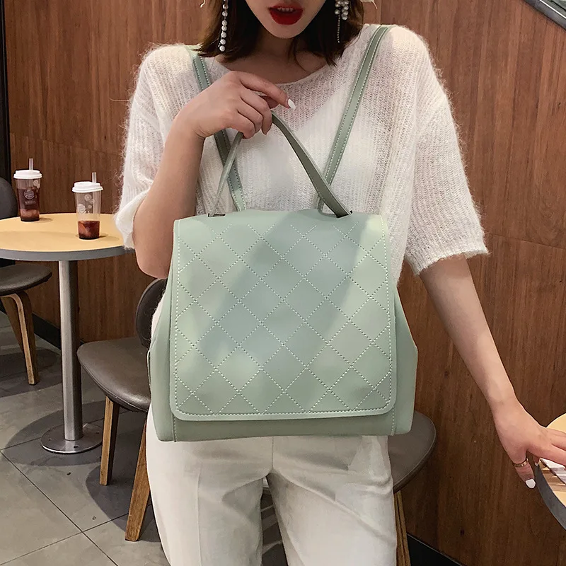 

Street Multifunction Women Backpack Girls High Quality Csoft Leather Laptop Backpack Schoolbag for Teenager Girls Travel