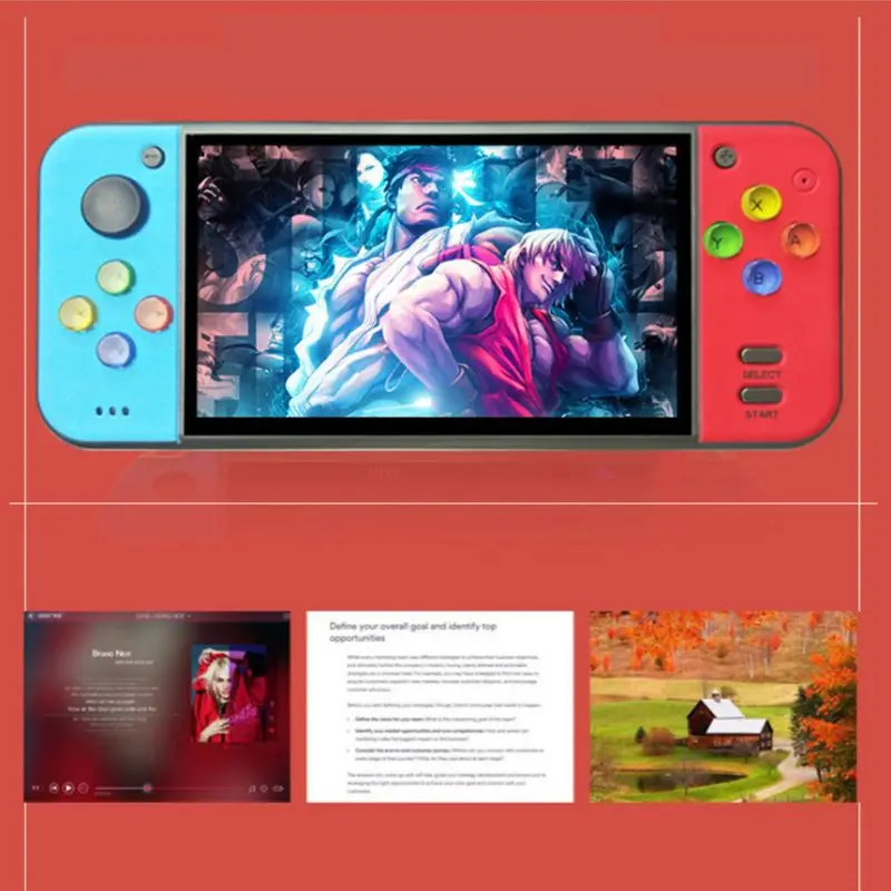 

RS-11 5.1\" Retro Handheld Game Console Video Gaming Player TF Card TV Output