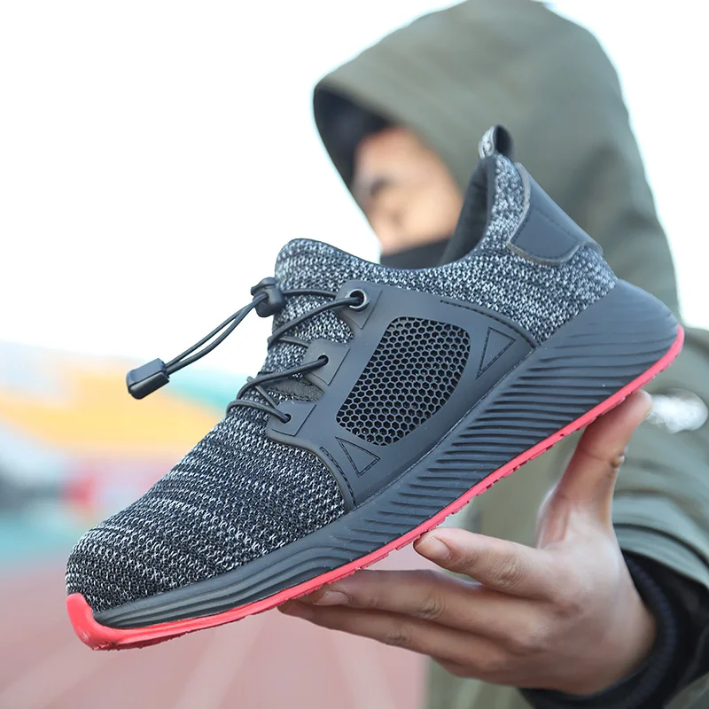 02 men grey shoes ROXDIA брендовые размера плюс; большие размеры 36-46 стальным носком для мужчин и женщин, повседневная комфортная обувь; модные легкие кроссовки мужская повседневная обувь RXM124 - Цвет: 02 men grey shoes