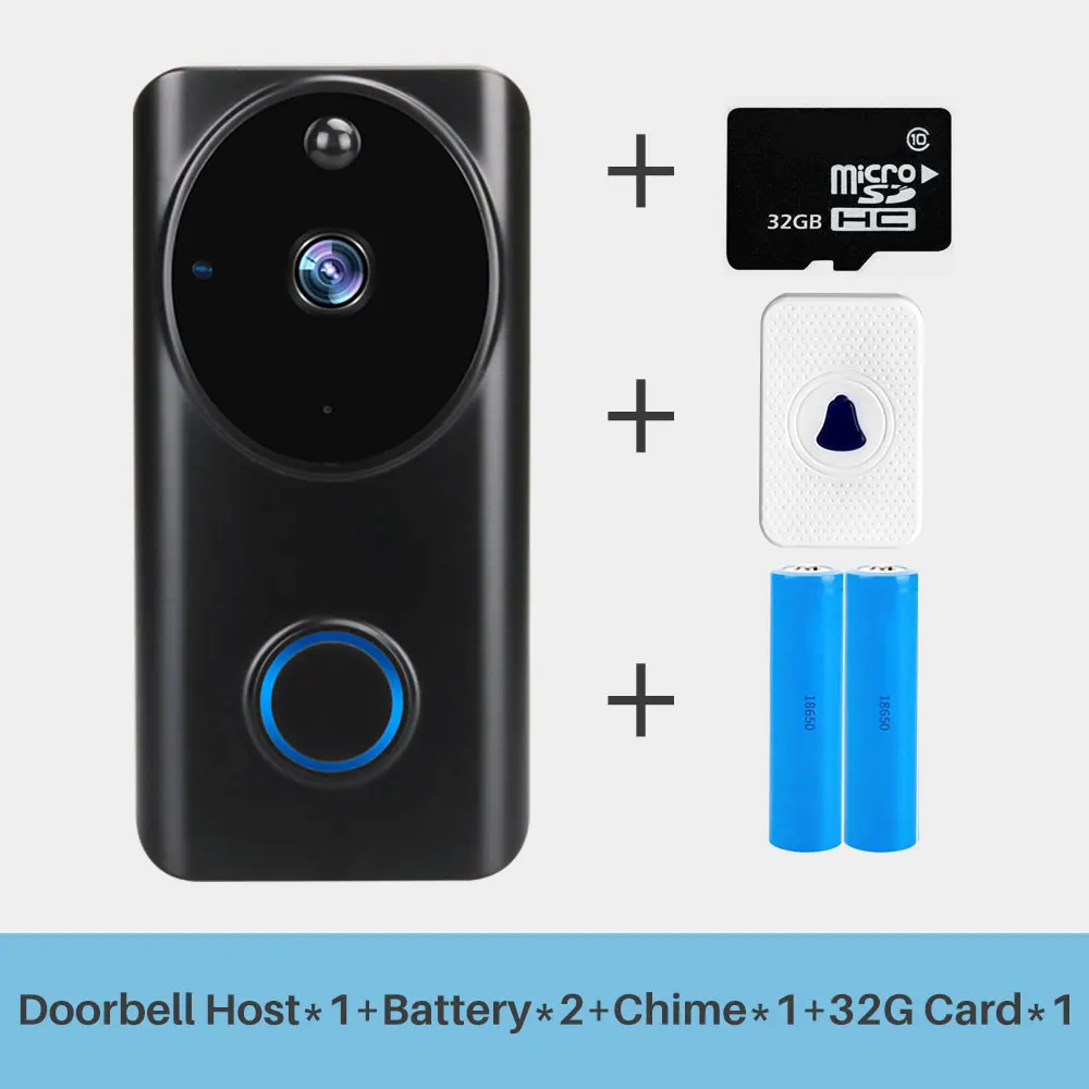 Option 7 Умный Wi-Fi видео дверной звонок 1080P дверной Звонок камера двусторонняя связь движения PIR домашний монитор безопасности дистанционная запись видеодомофон - Цвет: Option 7