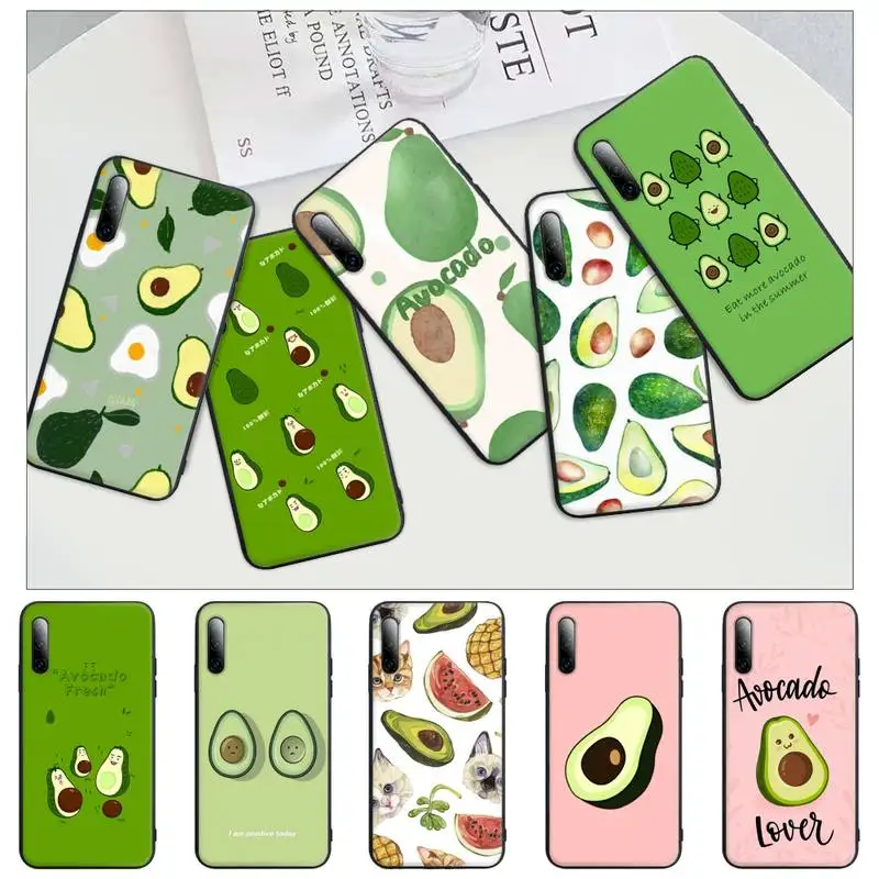 

Popolar Art Funny Tumblr Avocado Black Rubber Cell Phone Cover For Huawei P9 P10 P20 P30 P40 Lite Pro P Smart 2019 2020 Case