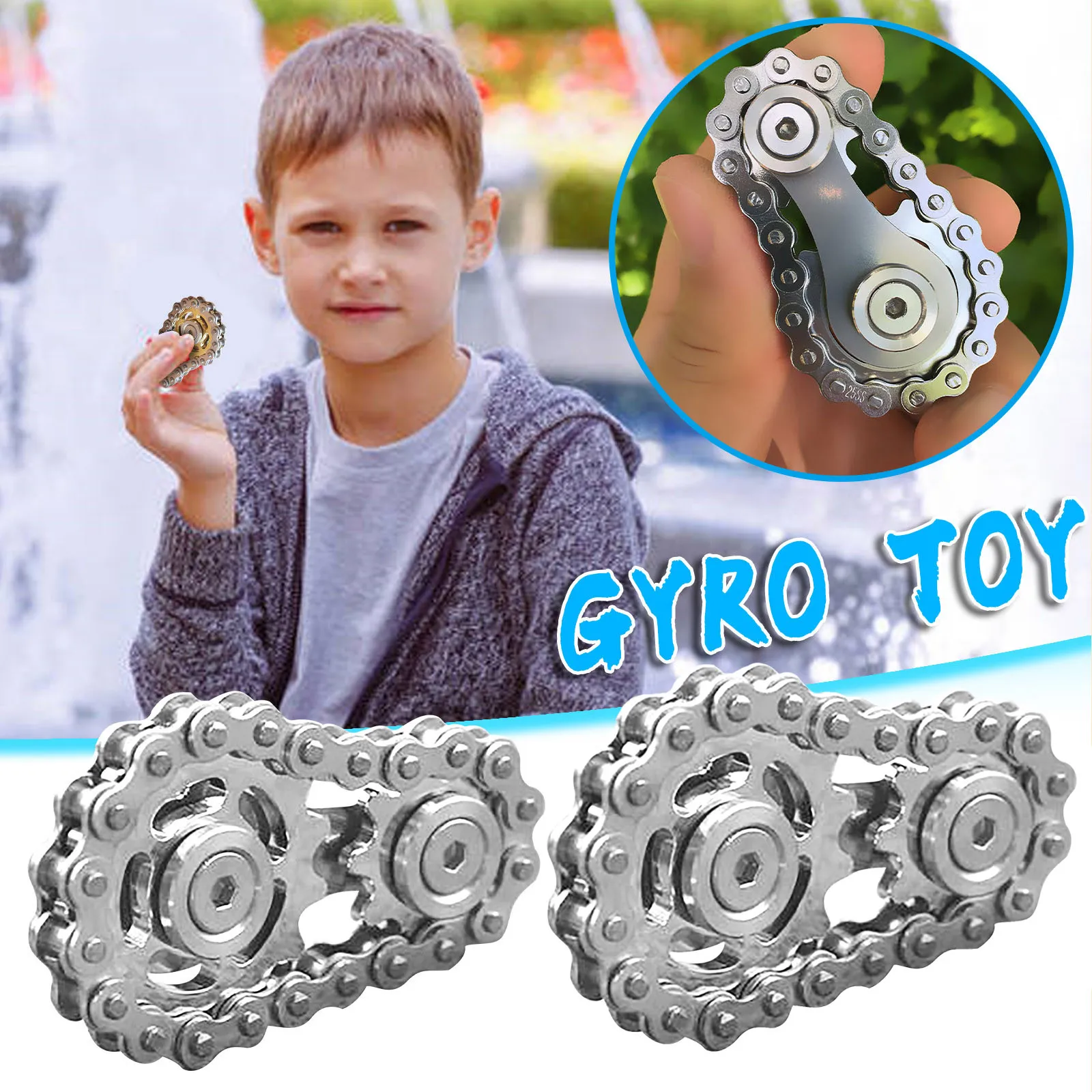 

2 шт. серебряные звездочки, маховик, кончик пальца, звездочки, цепи, EDC металлическая игрушка, цепь шестерни, гироскоп, Прямая поставка, спорти...