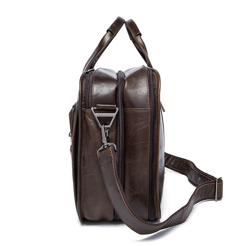 Портфель мужской из натуральной кожи сумка на плечо для ноутбука роскошный