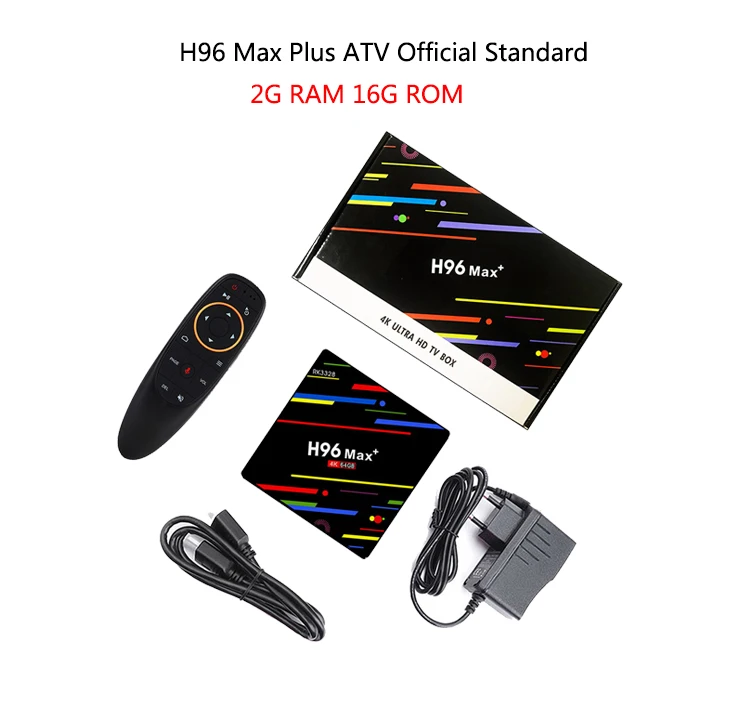 ATV 2G 16G H96 Max Plus tv Box 2,4G/5G Wifi Android 9,0 RK3328 четырехъядерный BT 4,0 Google Play Smart tv USB3.0 H.265 4K Youtube Netflix - Цвет: ATV 2G 16G
