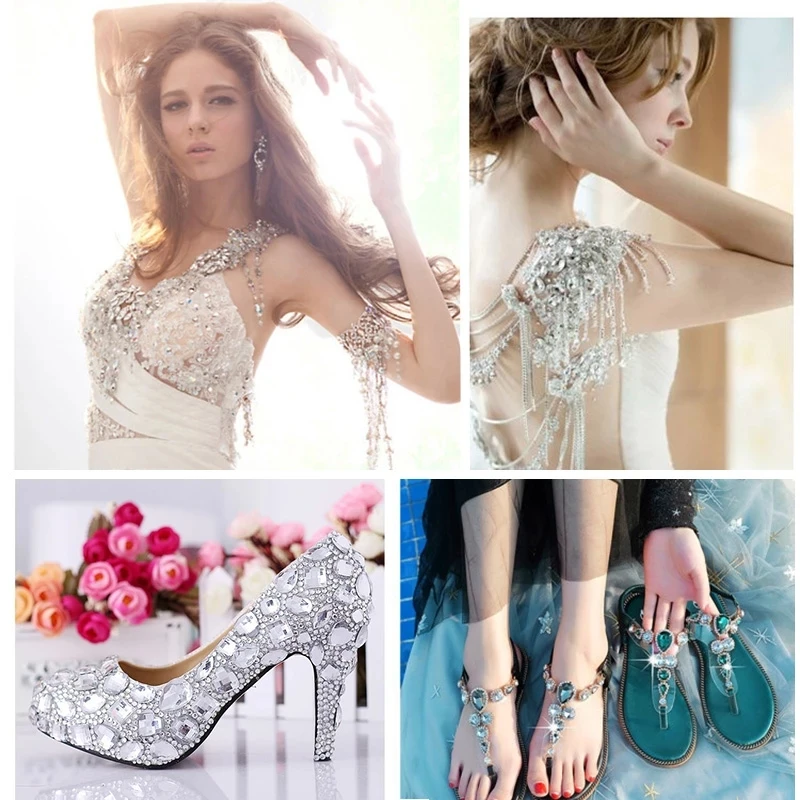 Каплевидные разноцветные стеклянные стразы шьют на Стразы с когтями каплевидные