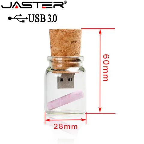 JASTER USB 3.0, плавающая бутылка-флешка, 4 ГБ, 16 ГБ, 32 ГБ, 64 ГБ, бутылки желаний, USB-флеш-накопитель, палочка, свадебный подарок