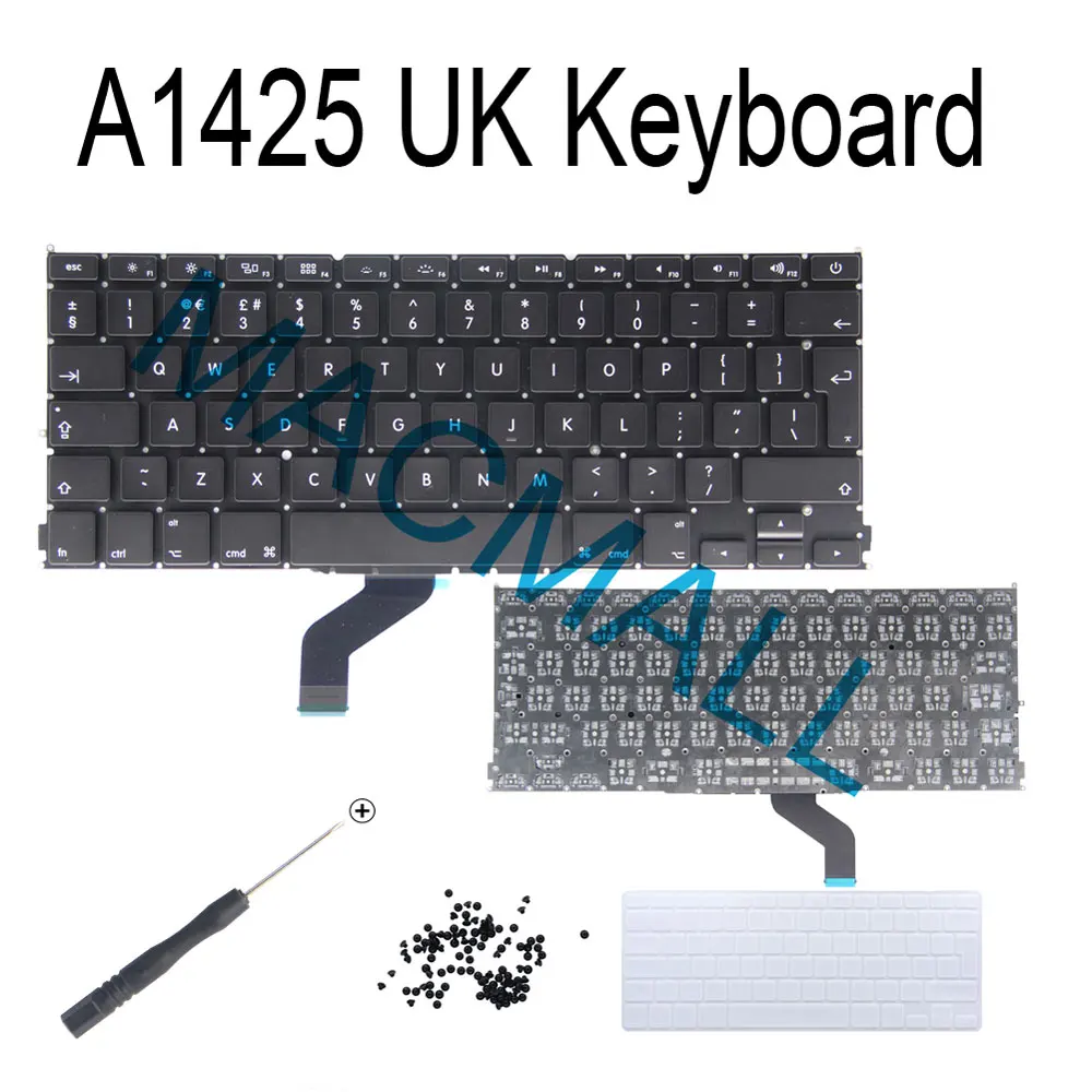 

New A1425 UK Keyboard For Macbook Pro Retina 13" A1425 UK Keyboard + Keyboard Protector + Screws 2012 2013 Year