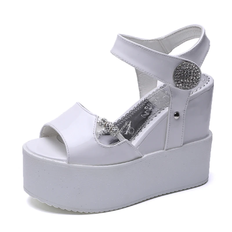 

Retro high sandals 2018 new female summer high heel sandals muffin straps women's shoes