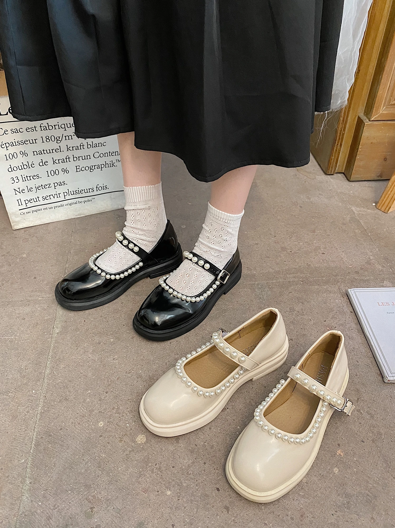 

Женские маленькие кожаные туфли, весна-осень 2021, Туфли Мэри Джейн в японском стиле, простые женские туфли на плоской подошве с закрытым носк...
