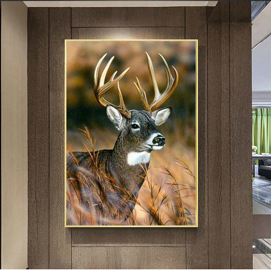 5D алмазная живопись живописный квадрат оленя/круглая Алмазная мозаика сделай