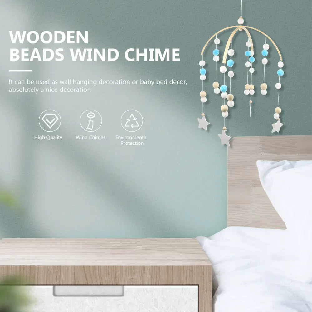 

Nordic Style Wooden Beads Wind Chime Home Bed Bell Wall Hangings Crib Pendant