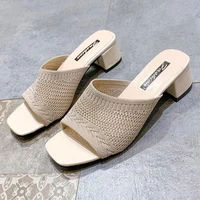 womens slippers outdoor summer new style mesh flip flops comfortable and breathable high heels casual party sexy womens shoes
