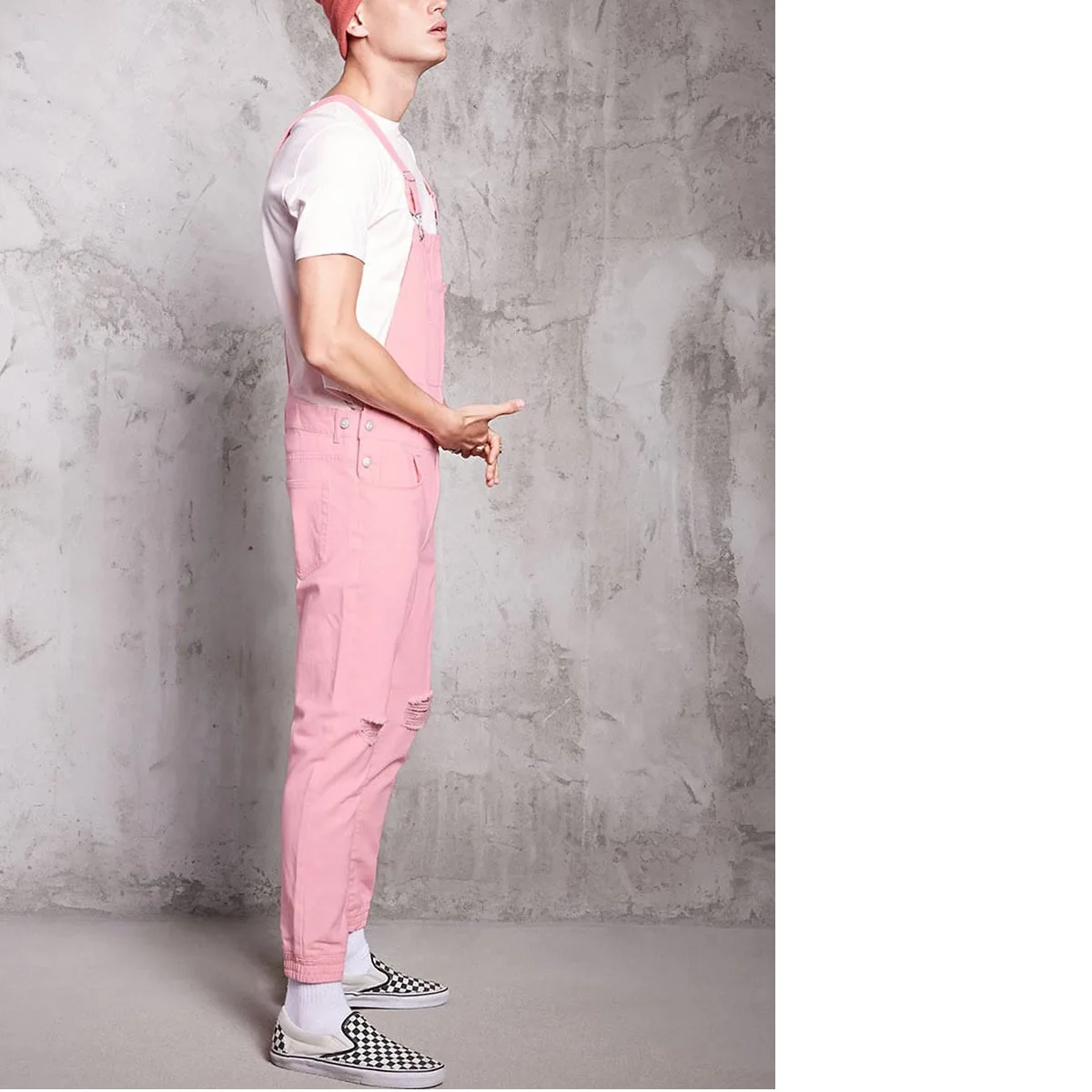 

Werkbroek Mannen New Pantalones Hombre Jeans Para Hombre Pink Jeans Men Retro Pantalon Travail Homme Hole One Piece Men Clothing