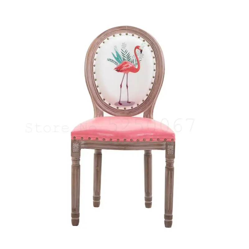 Европейский обеденный стул из твердой древесины американский деревенский Ретро