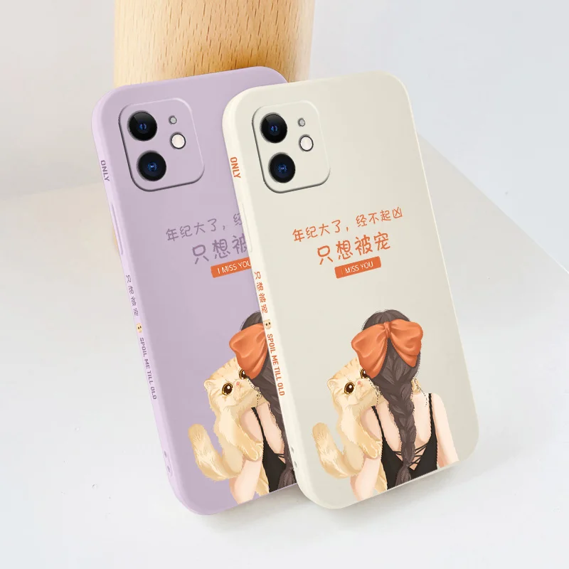 

Simple Literary Girl Phone Case For iPhone 12 Pro Max 11 X XS XR XSMAX SE2020 8 8Plus 7 7Plus 6 6S Plus Silicone Cover