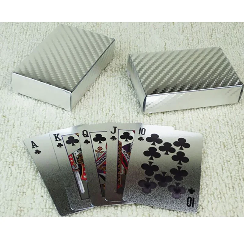 Silver/Gold/Black Pokers Luxury Design High Quality Plastic Cards Waterproof And Dull Polish Poker | Спорт и развлечения