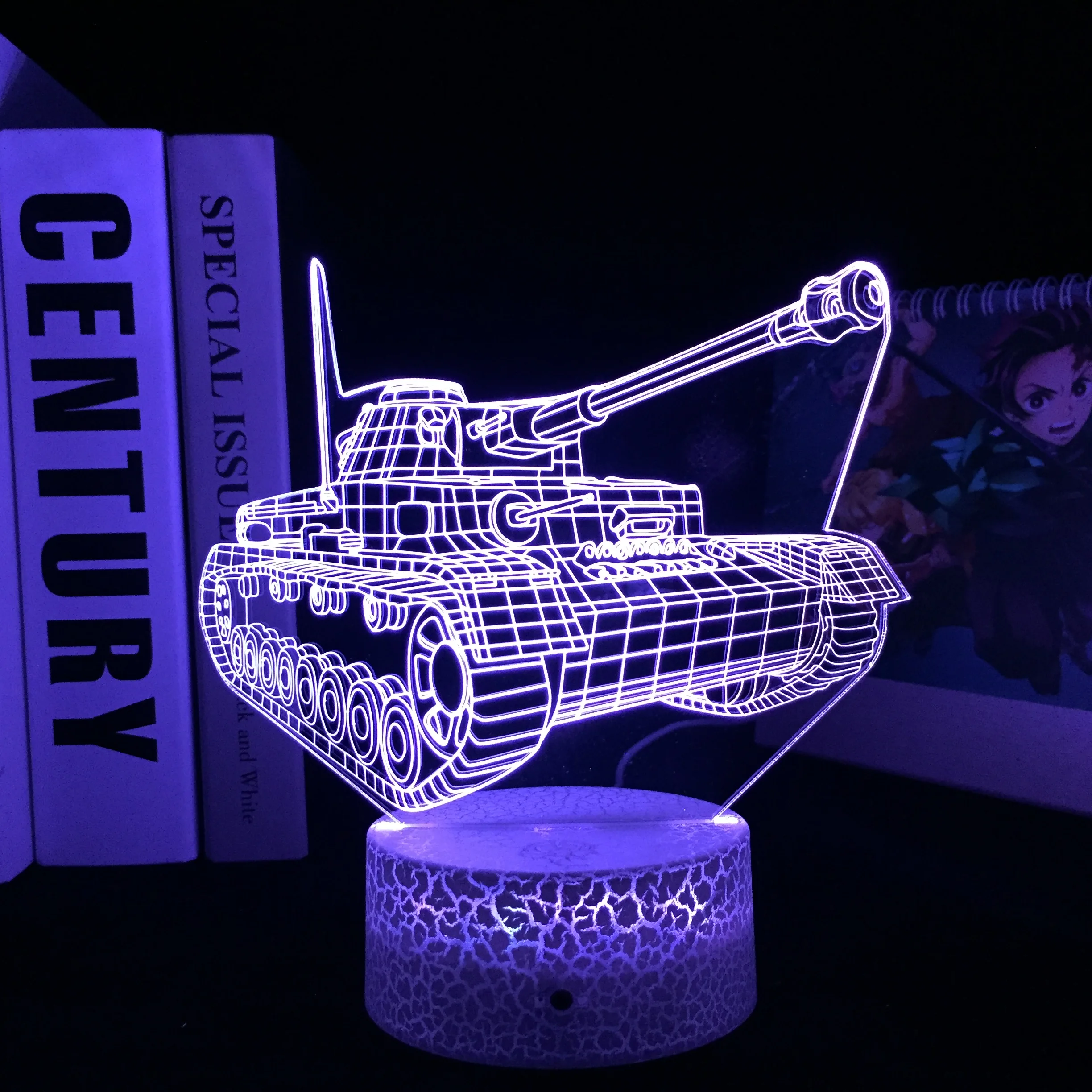 

Car SeriesTank Front View 3D LED LED Lamp Visual Illusion Acrylic Light Guide Plate for Children Couple Festival Birthday Gifts