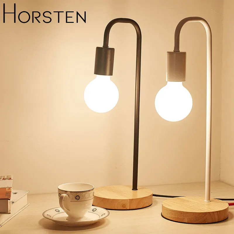 Современная Скандинавская деревянная настольная лампа прикроватные деревянные