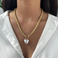 heart pendant chunky choker necklace for women 2021 chain necklaces party jewelry trendy accessories am6047