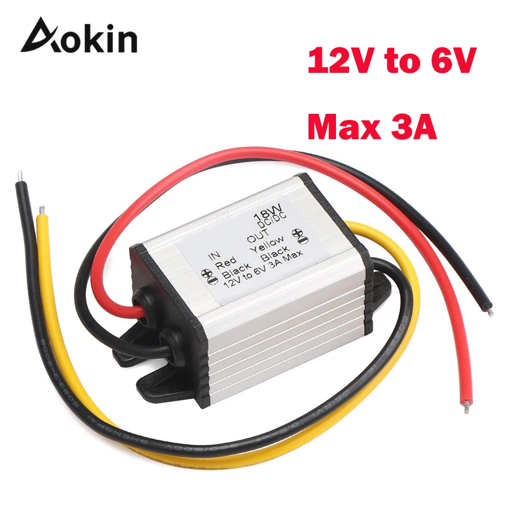 

12V to 6V Converter Car Power Converter Buck Voltage Regulator 3A 18W Waterproof High Efficiency Step Down Volt Module Power