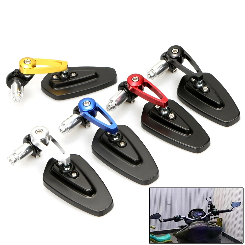 

1 Pair Motorcycle Handlebar End Rearview Side Mirror Aluminum Reflector Mirror 7/8" 22mm Universal Motorcycle Modification Parts